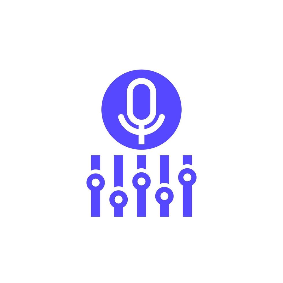 microphone settings icon on white vector