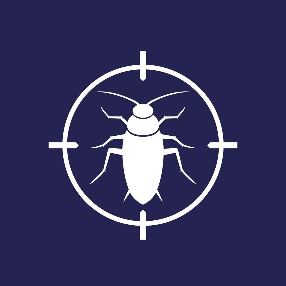 icono de control de plagas con una cucaracha, signo vectorial vector