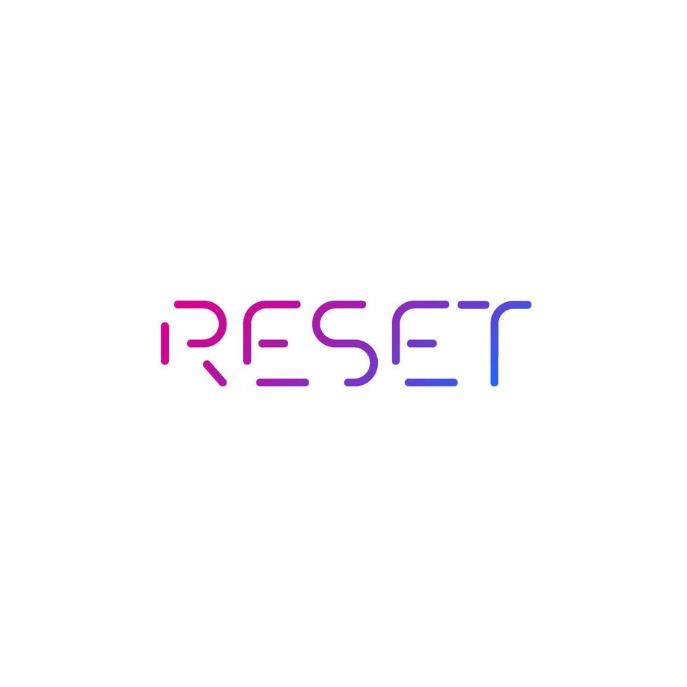 Reset vector logo, line letters design