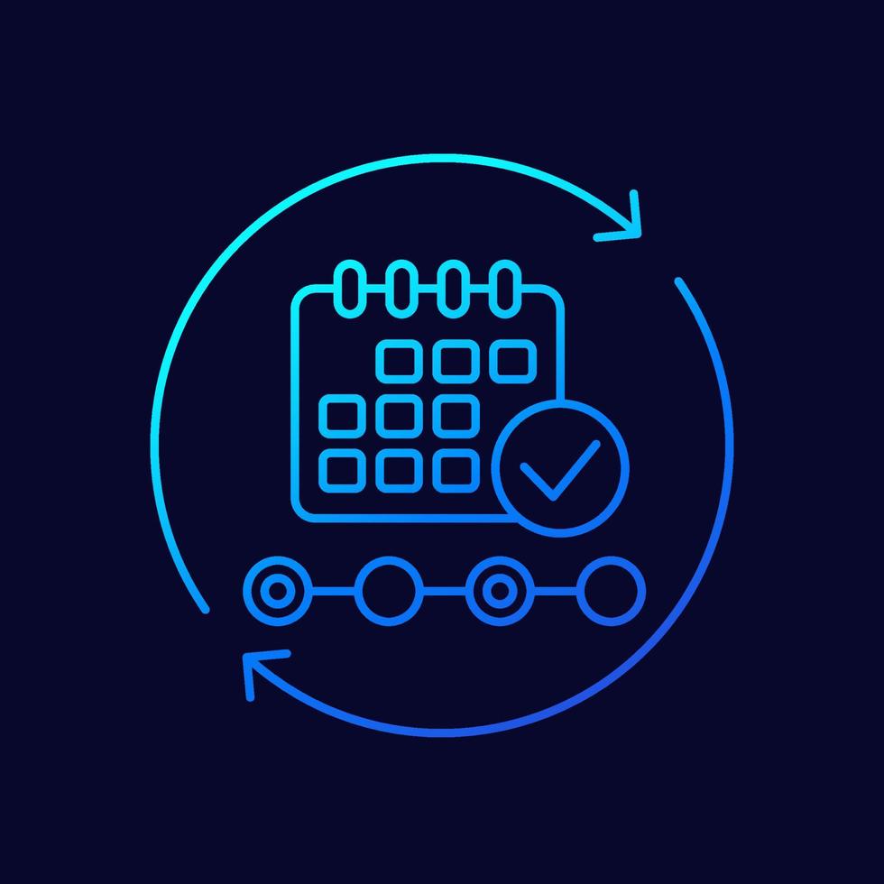 cita, icono de vector de línea de programación de eventos