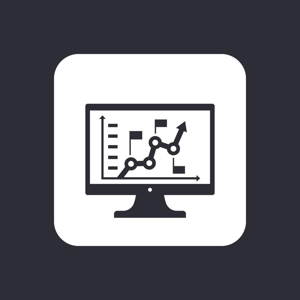 Analytics, business analysis icon on white vector