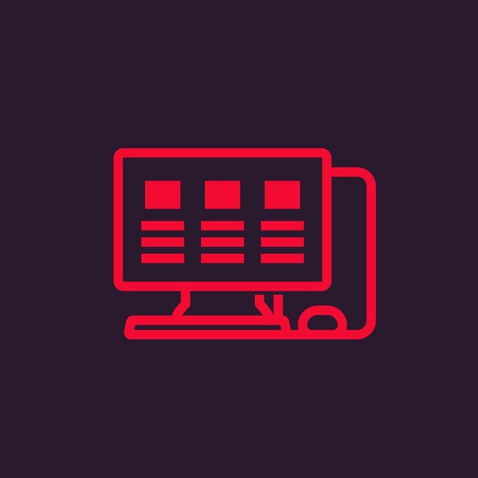 workstation linear icon vector