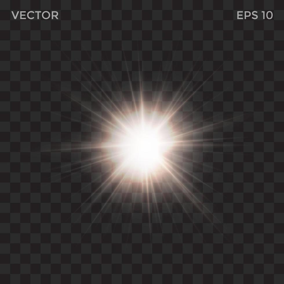 efecto de luz de vector de explosión estelar