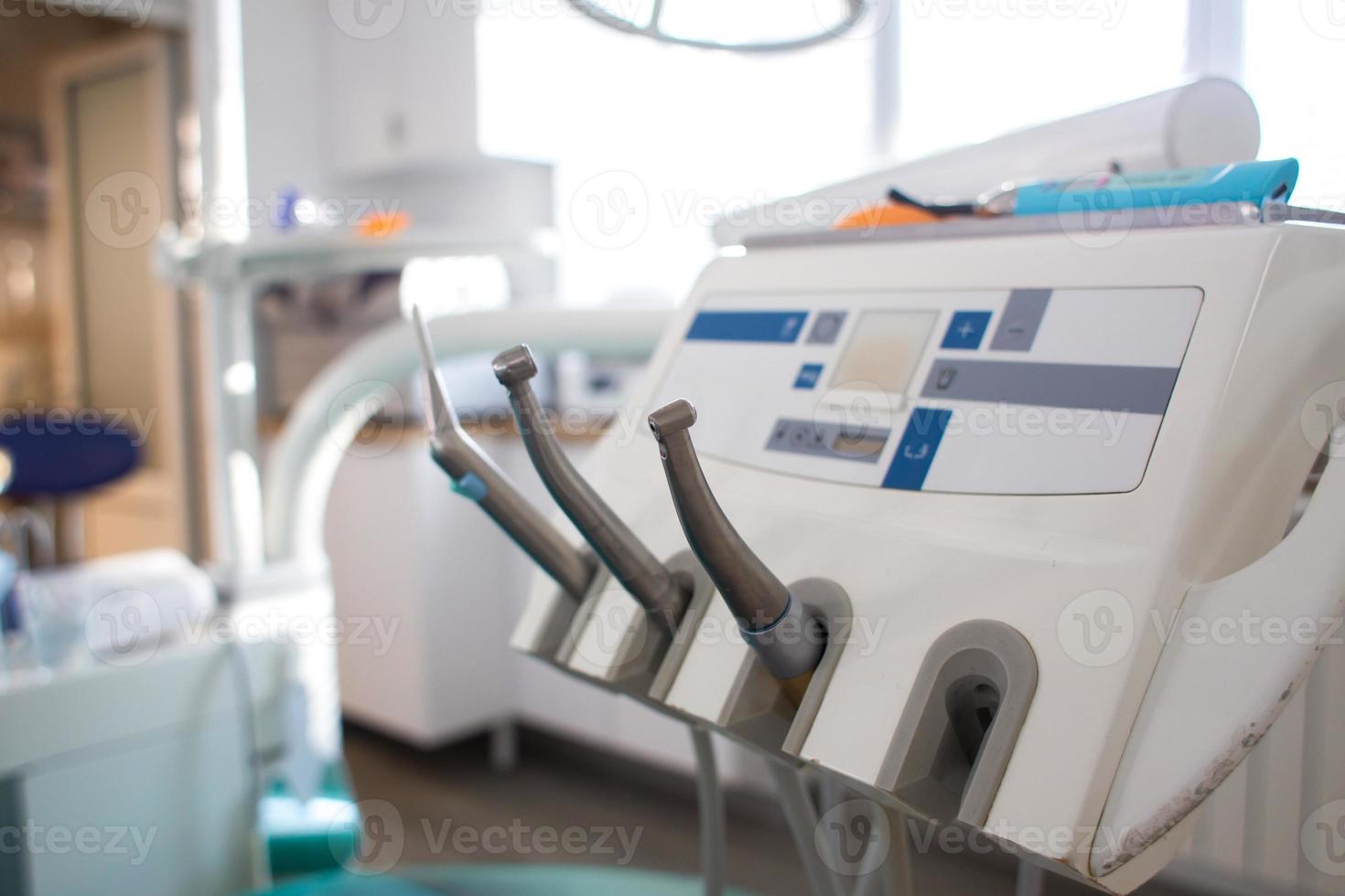 Dental tools. Checking and dental treatment in a dental clinic. photo