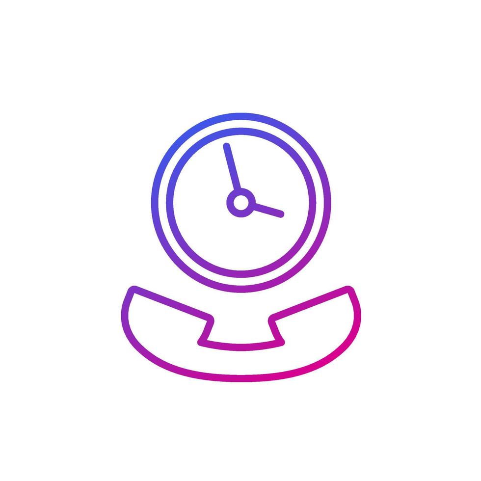 call duration line icon for apps vector