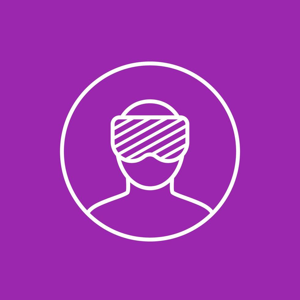 virtual reality, man in VR glasses vector icon