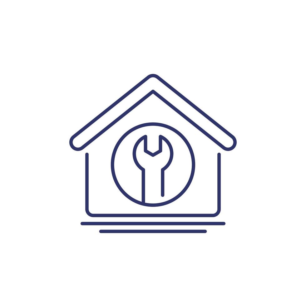 house maintenance line icon on white vector