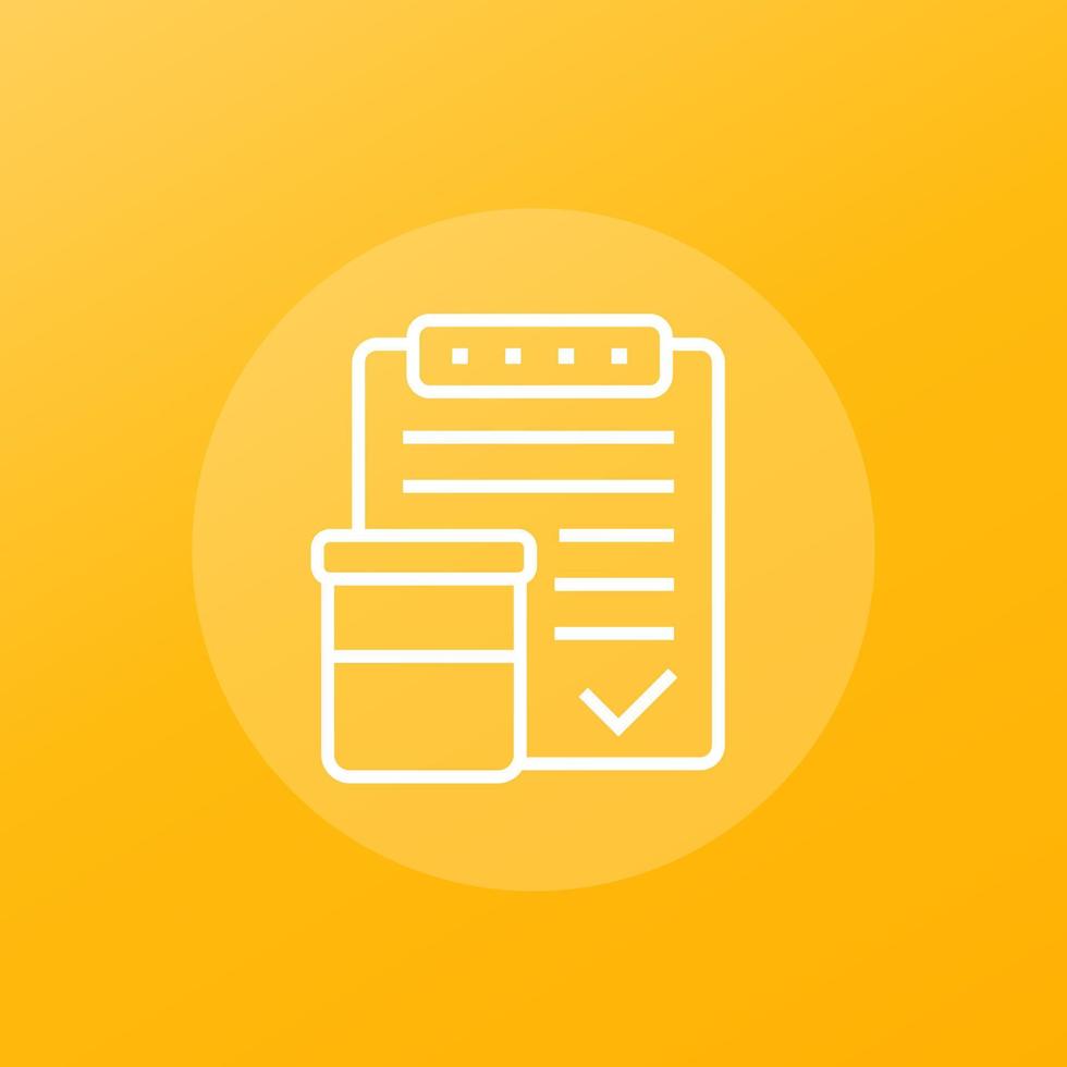 urine test results, line vector icon