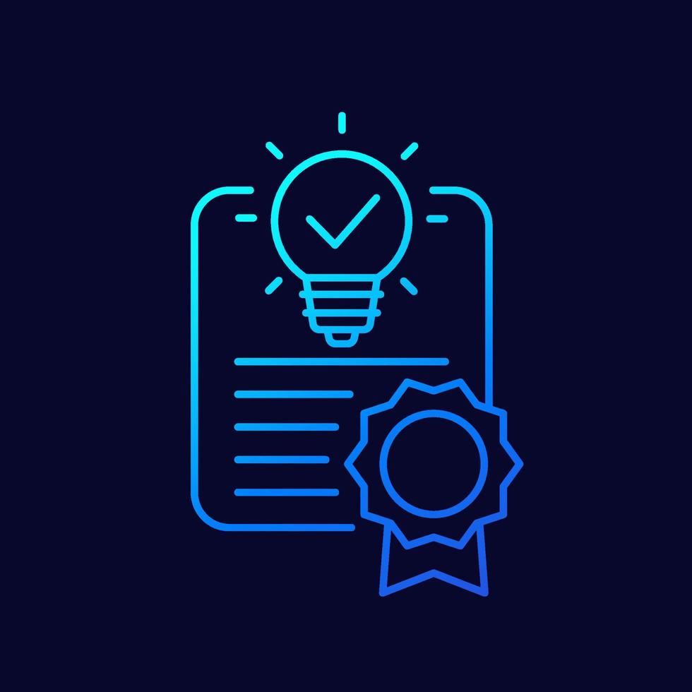 patent line icon on dark vector