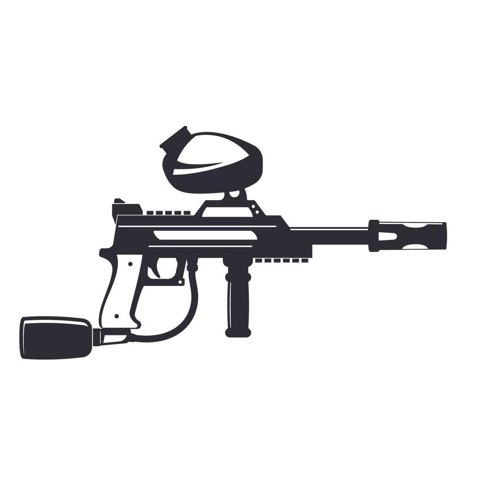 pistola de paintball aislado en blanco, ilustración vectorial vector