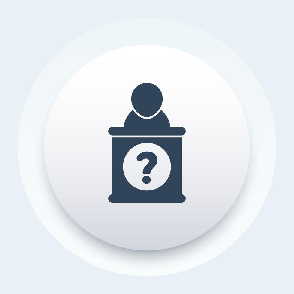 information desk icon, info support sign, vector illustration