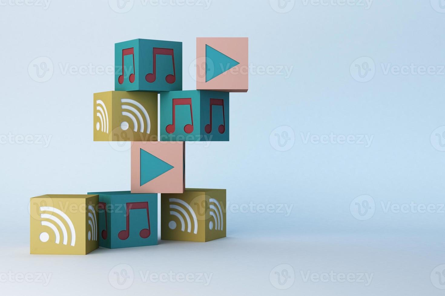 social media icon Heart Emoji and icon box. 3d rendering photo