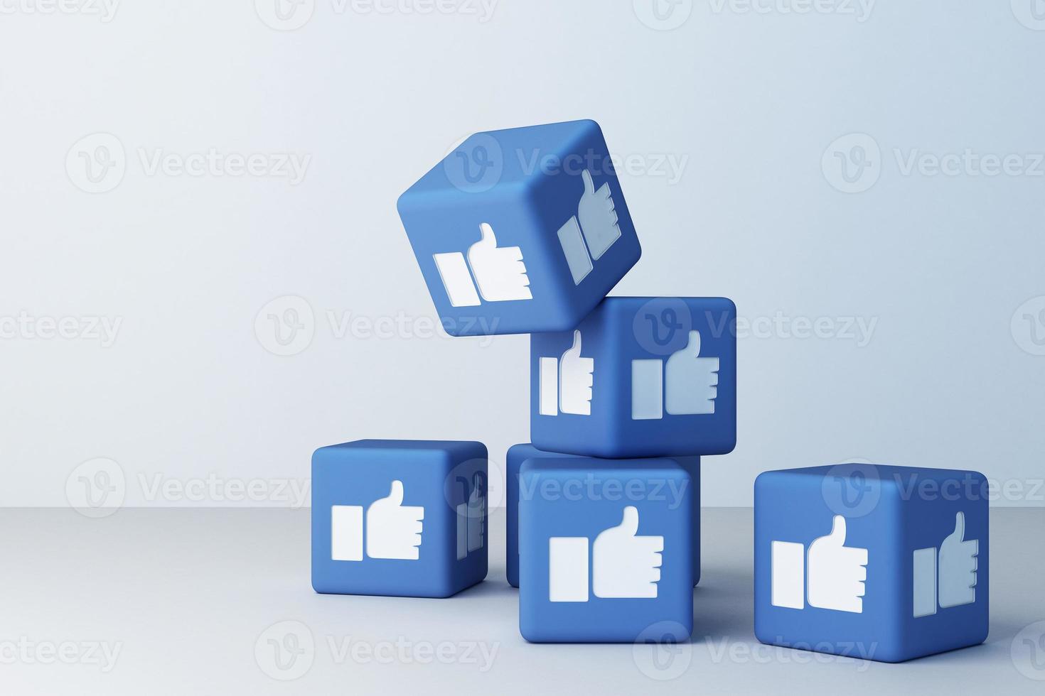 Like icon designed 3d box with white background. 3d rendering photo