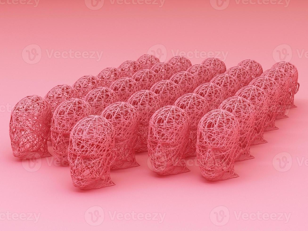Abstract concept colorful of men and his brain and body 3d rendering photo