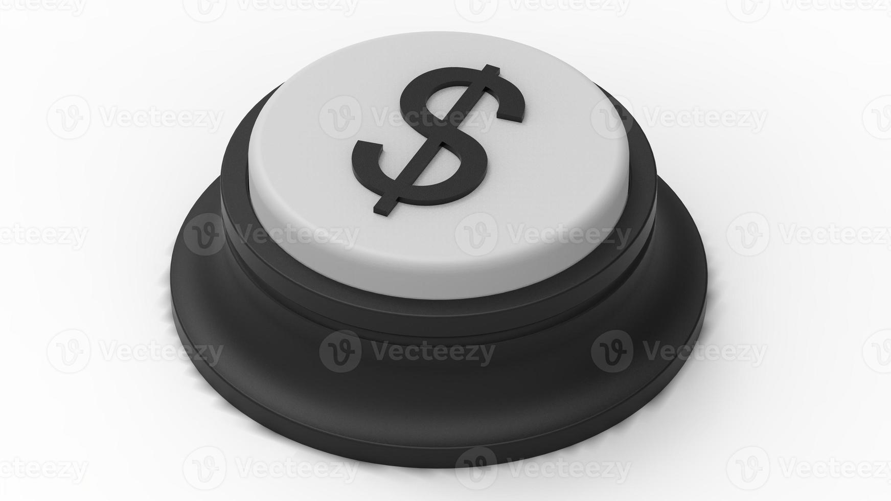 white dollar money button isolated 3d illustration render photo
