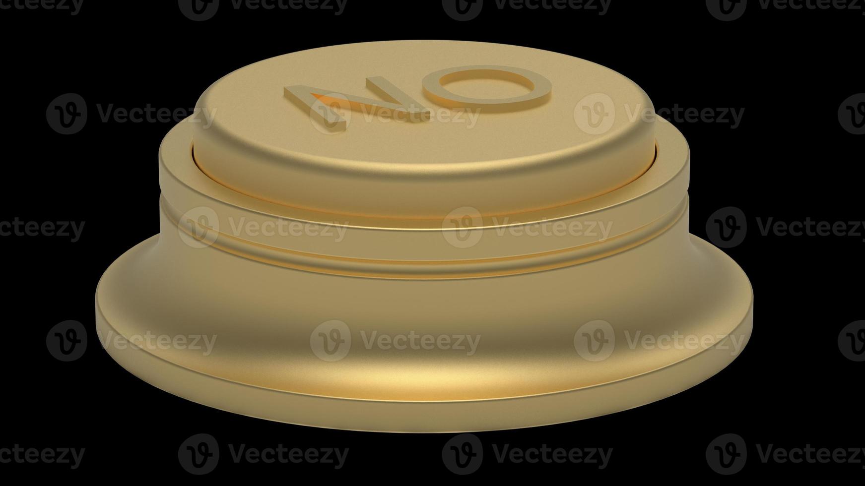 gold button no isolated 3d illustration golden render photo