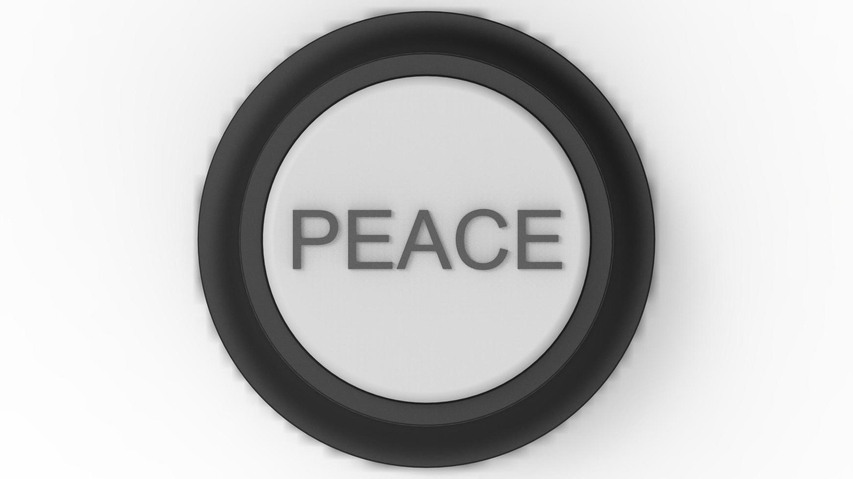 white peace button isolated 3d illustration render photo