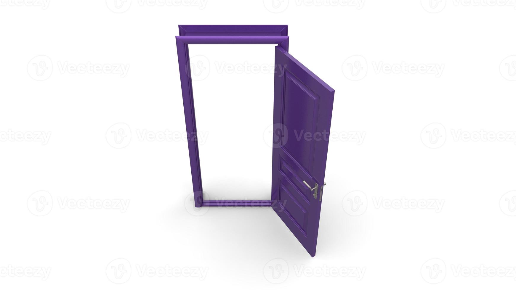 Set of different purple door isolated 3d illustration render on white background photo