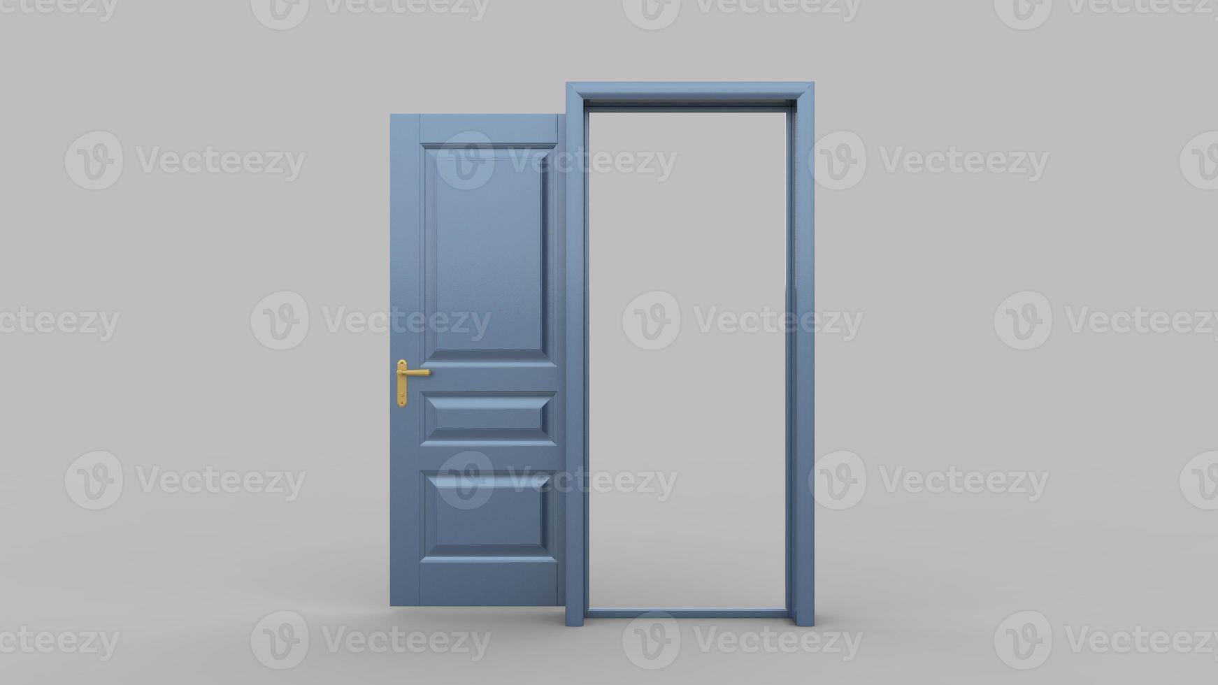 Set of different metal gray door isolated 3d illustration render on white background photo