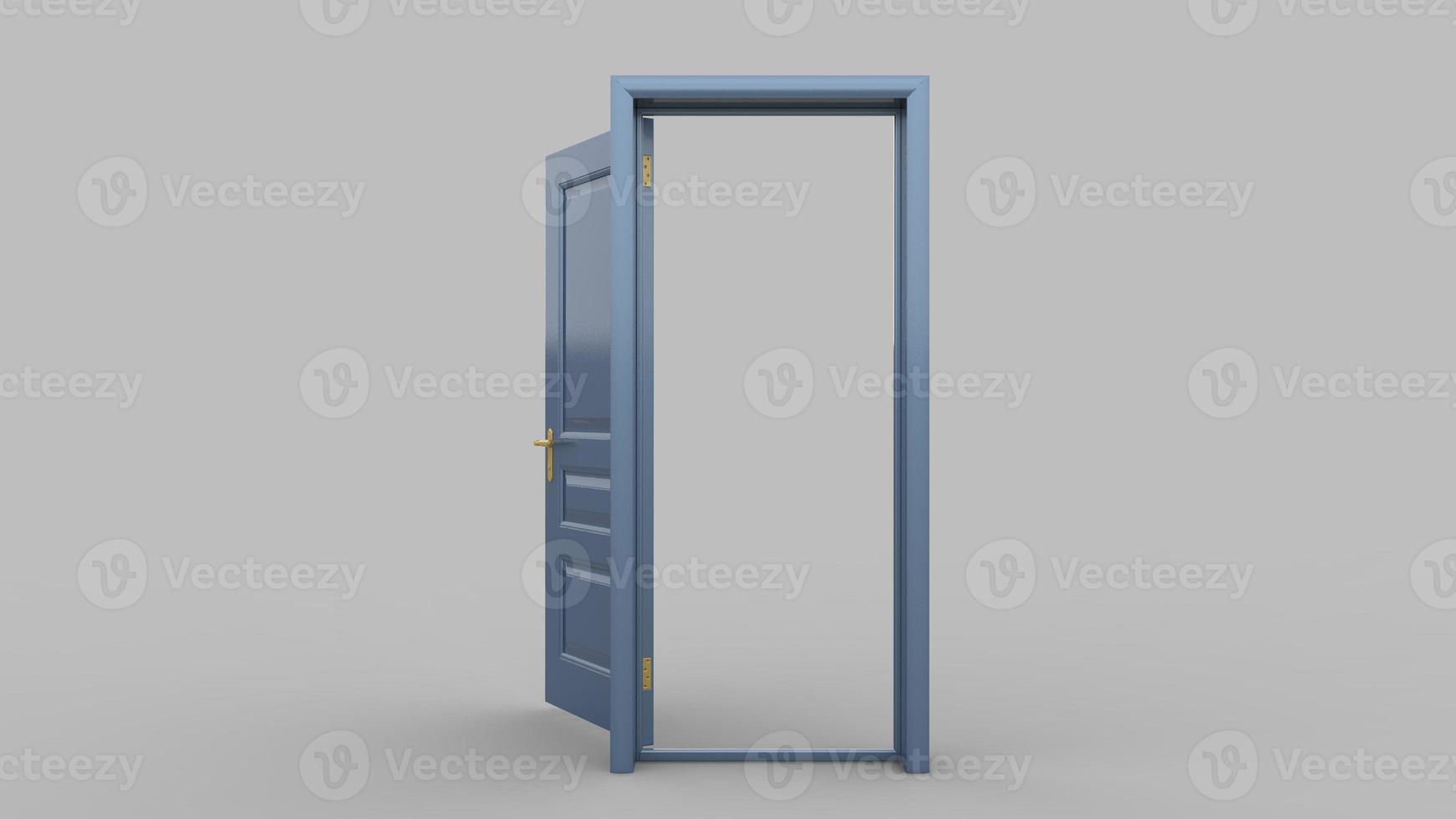 Set of different metal gray door isolated 3d illustration render on white background photo