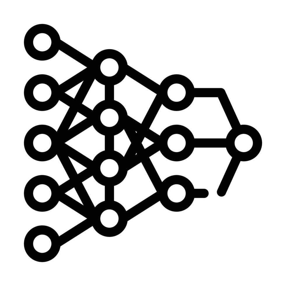 programa jerarquía inteligencia artificial línea icono vector ilustración