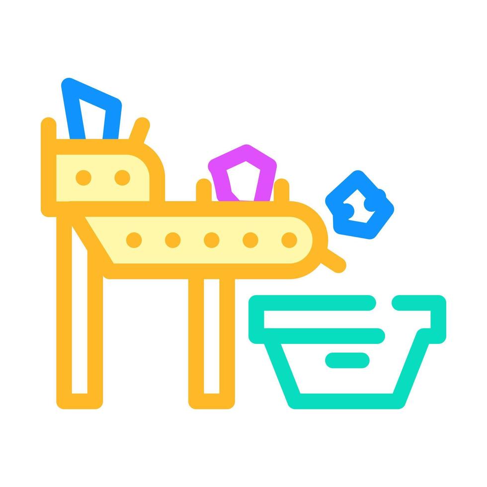 conveyor trash color icon vector illustration