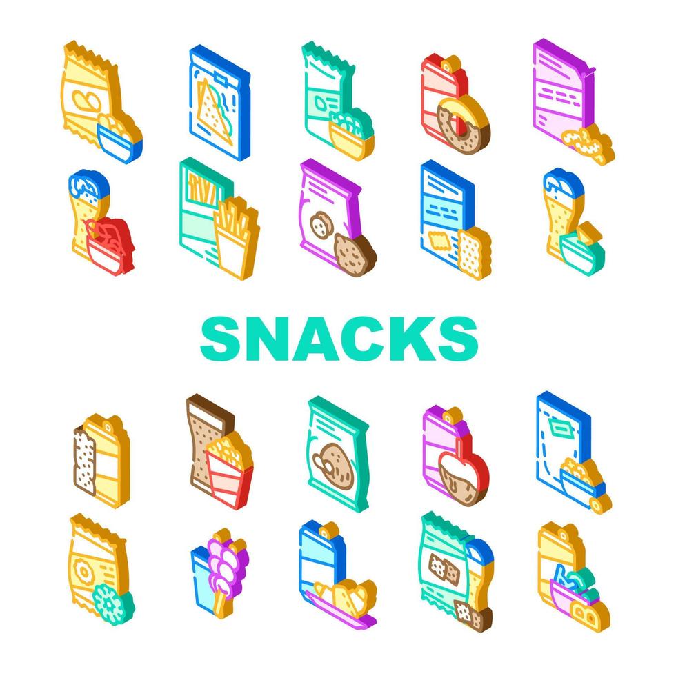 Snacks Food And Drink Collection Icons Set Vector