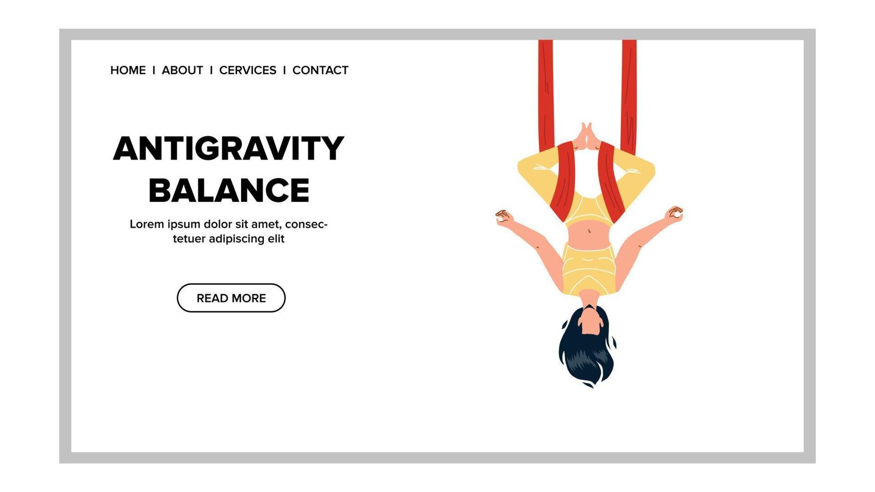 Antigravity Balance Exercise Make Girl Vector