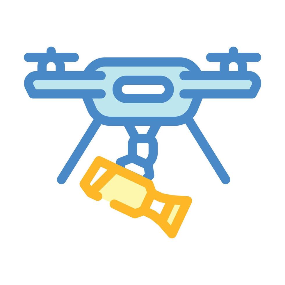 ilustración de vector de icono de color de drone de disparo de video aéreo