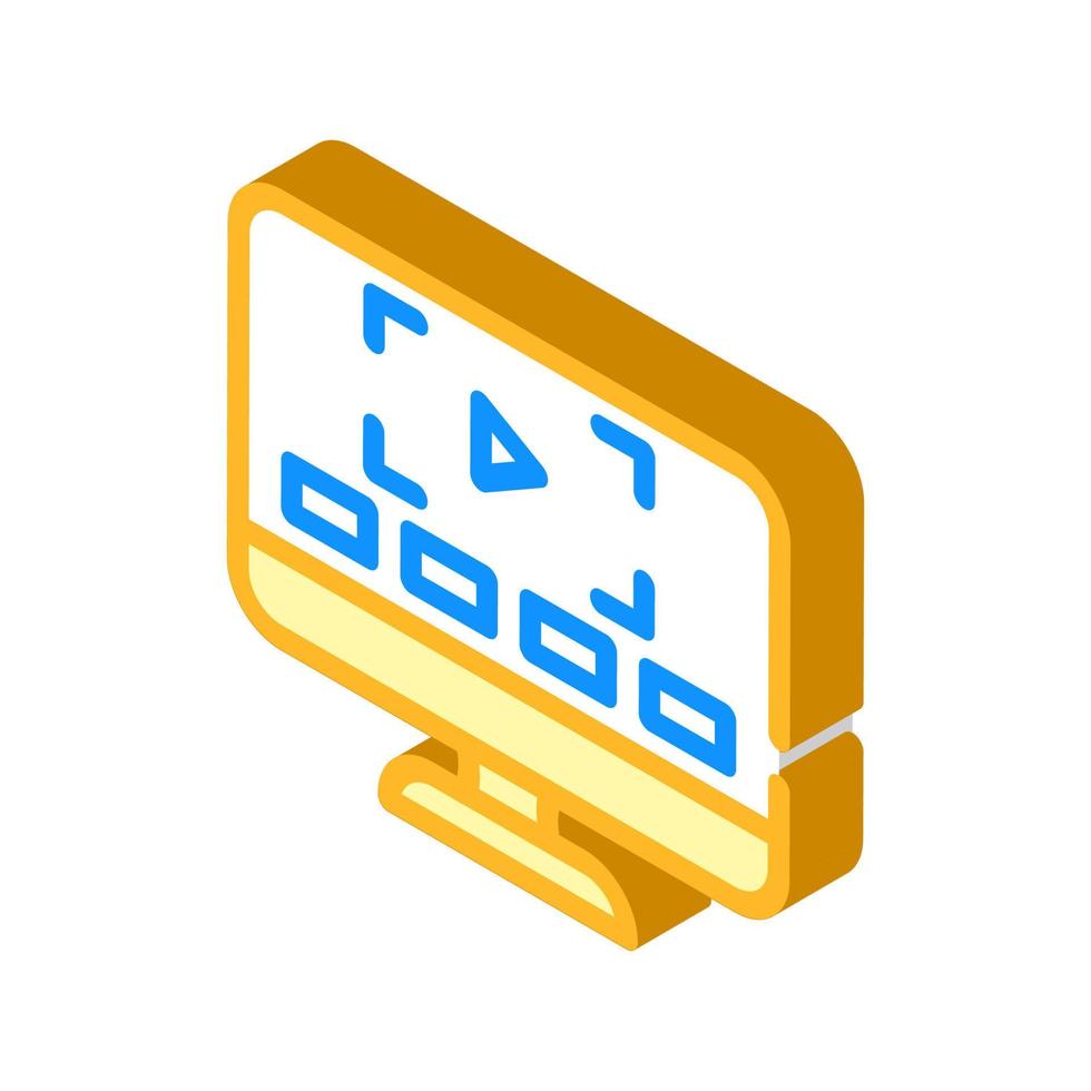 video lessons isometric icon vector illustration color