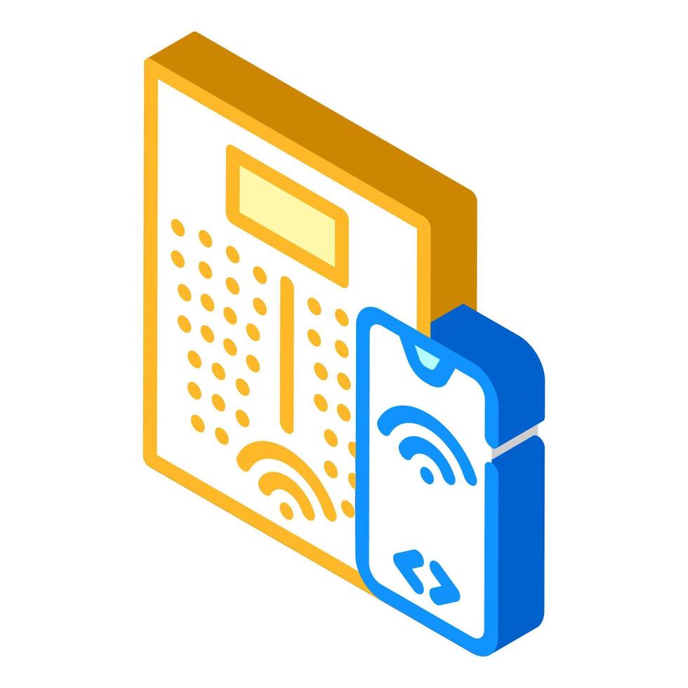 smart scales phone app isometric icon vector illustration