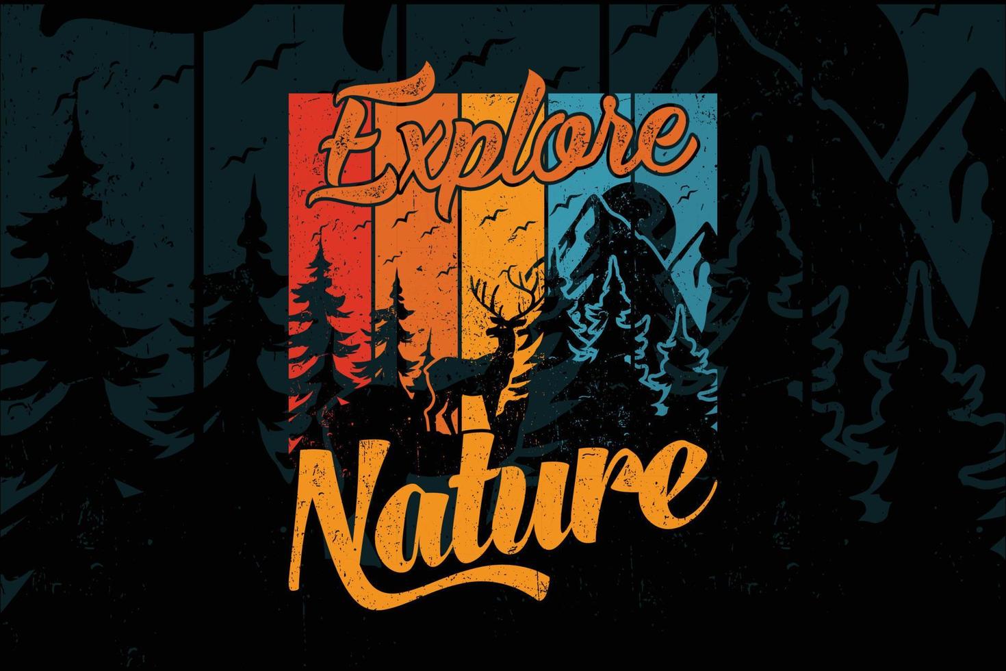 explore el diseño de la camiseta de camping de la naturaleza vector