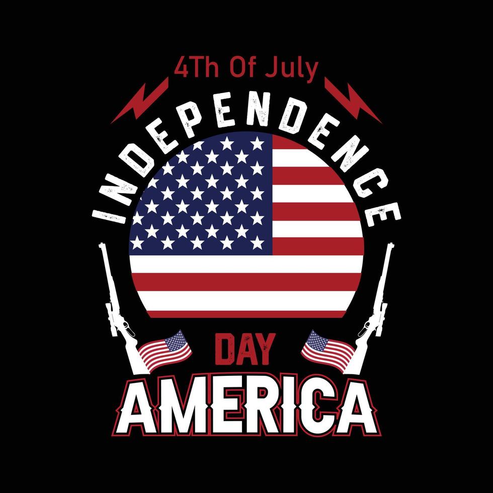 4th Of July Happy Independence Day - lettering design illustration. vector