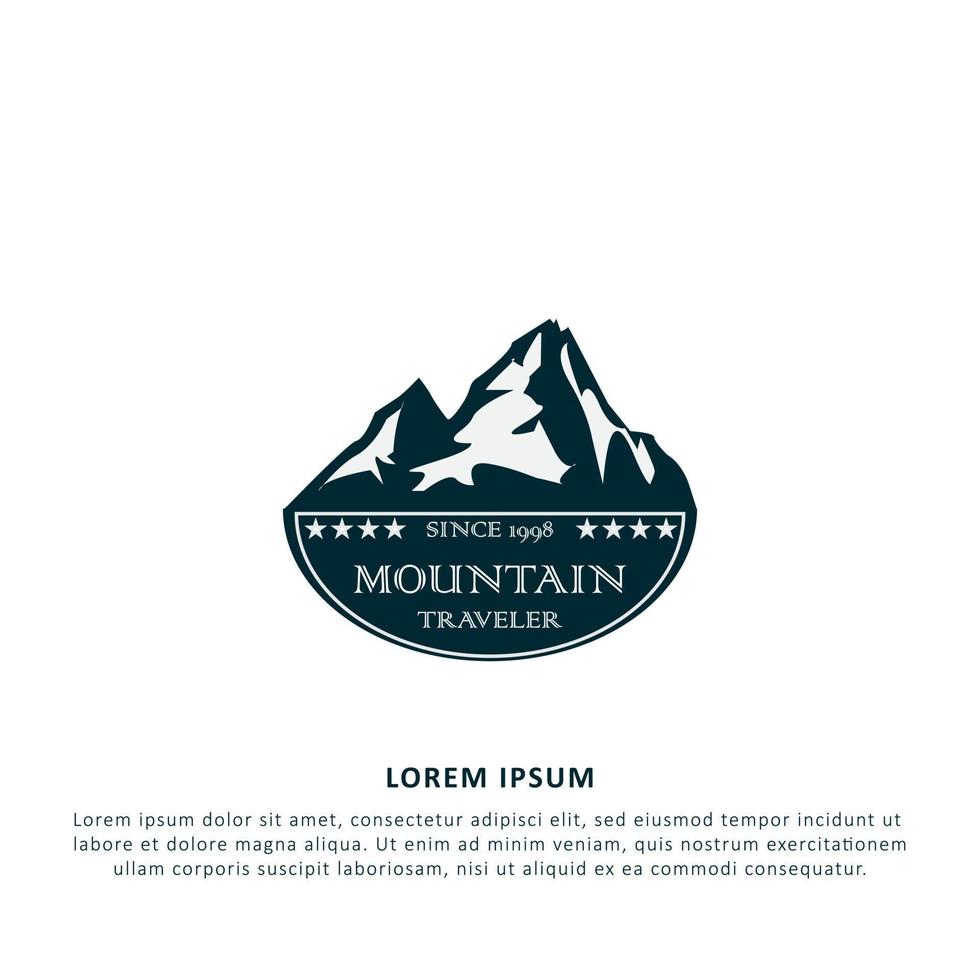 Mountain traveler logo design. mountain vintage logo design. mountain traveler logo design label vector