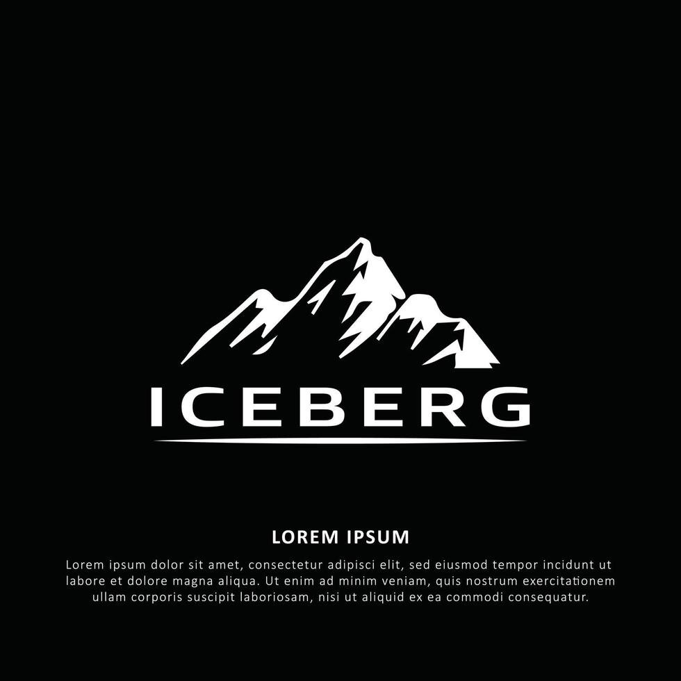 diseño elegante del logo del iceberg con sombras. plantilla de logotipo de iceberg creativo. impresionante logotipo de iceberg vector