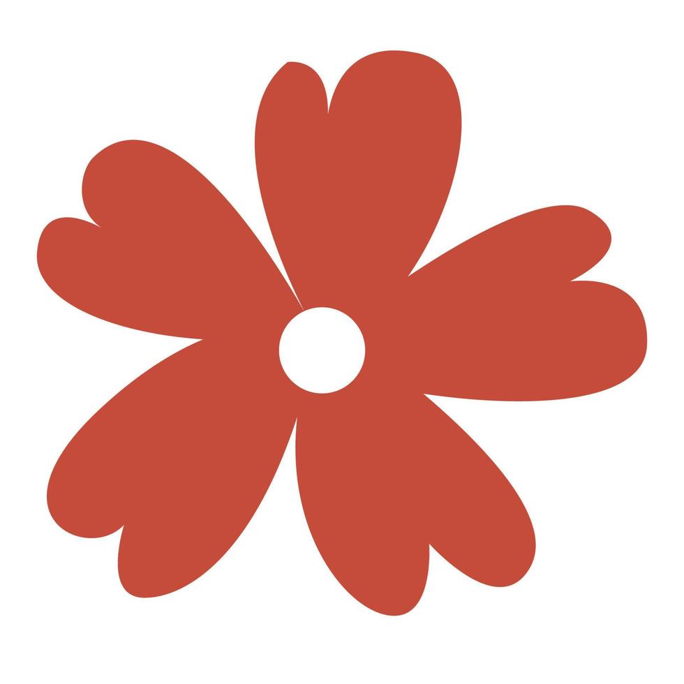 Vector red flower isolated on a white background.