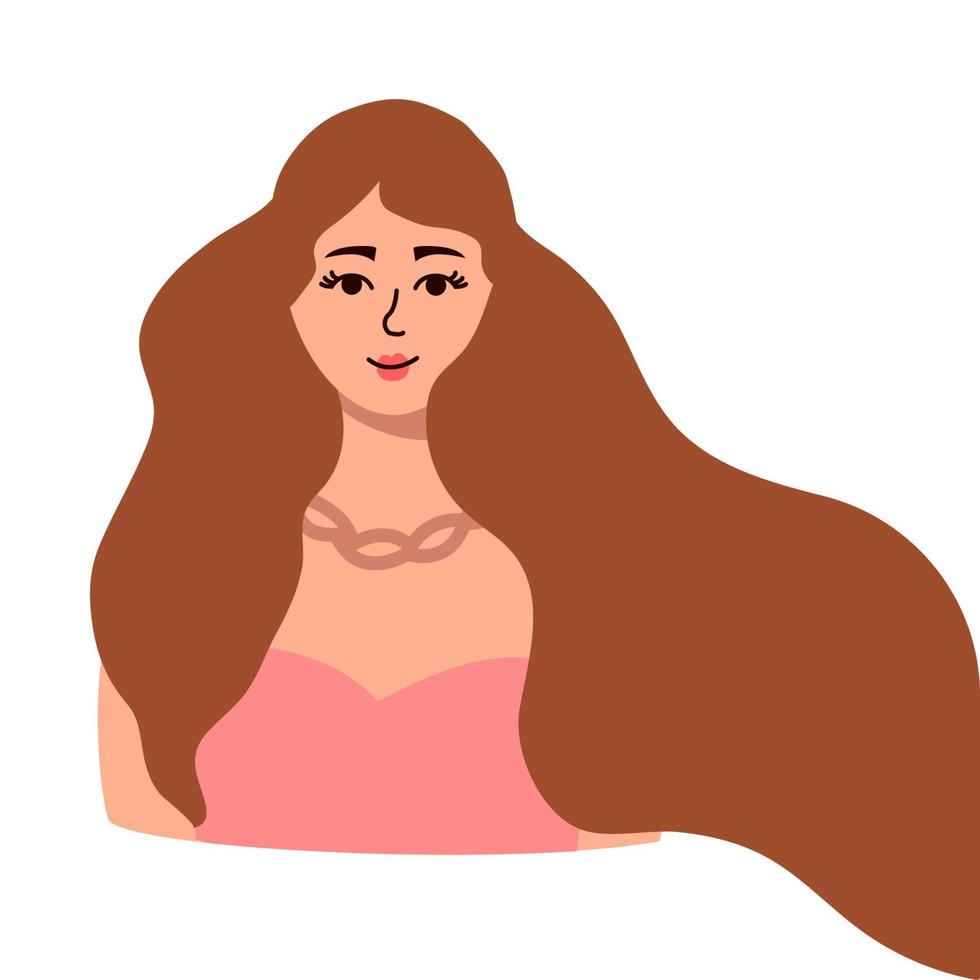 Vector illustration of a beautiful woman with a flower on her head