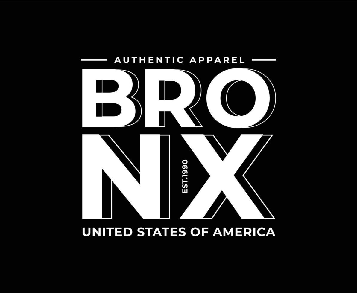 Gráficos de camiseta de vector de tipografía de bronx para imprimir