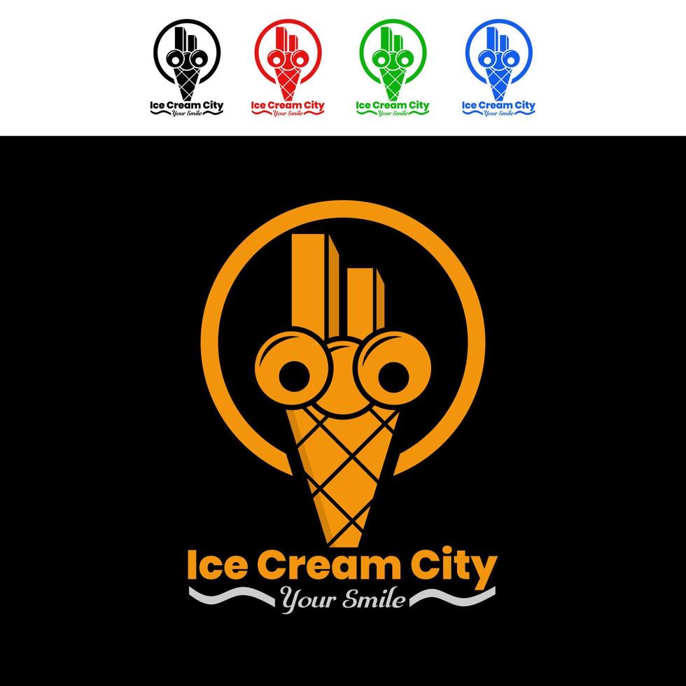 mascot logo, ice cream, simple unique and modern design vector