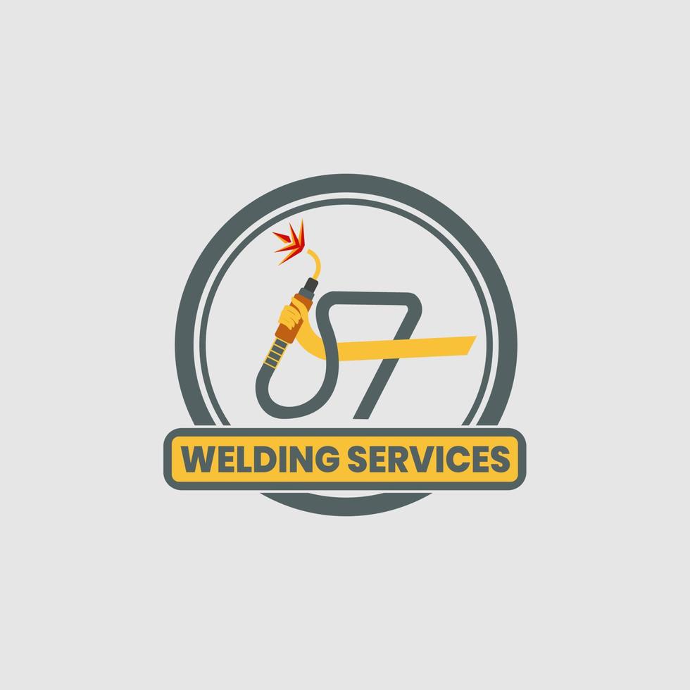 mascot logo, welding symbol, simple, unique and modern design vector