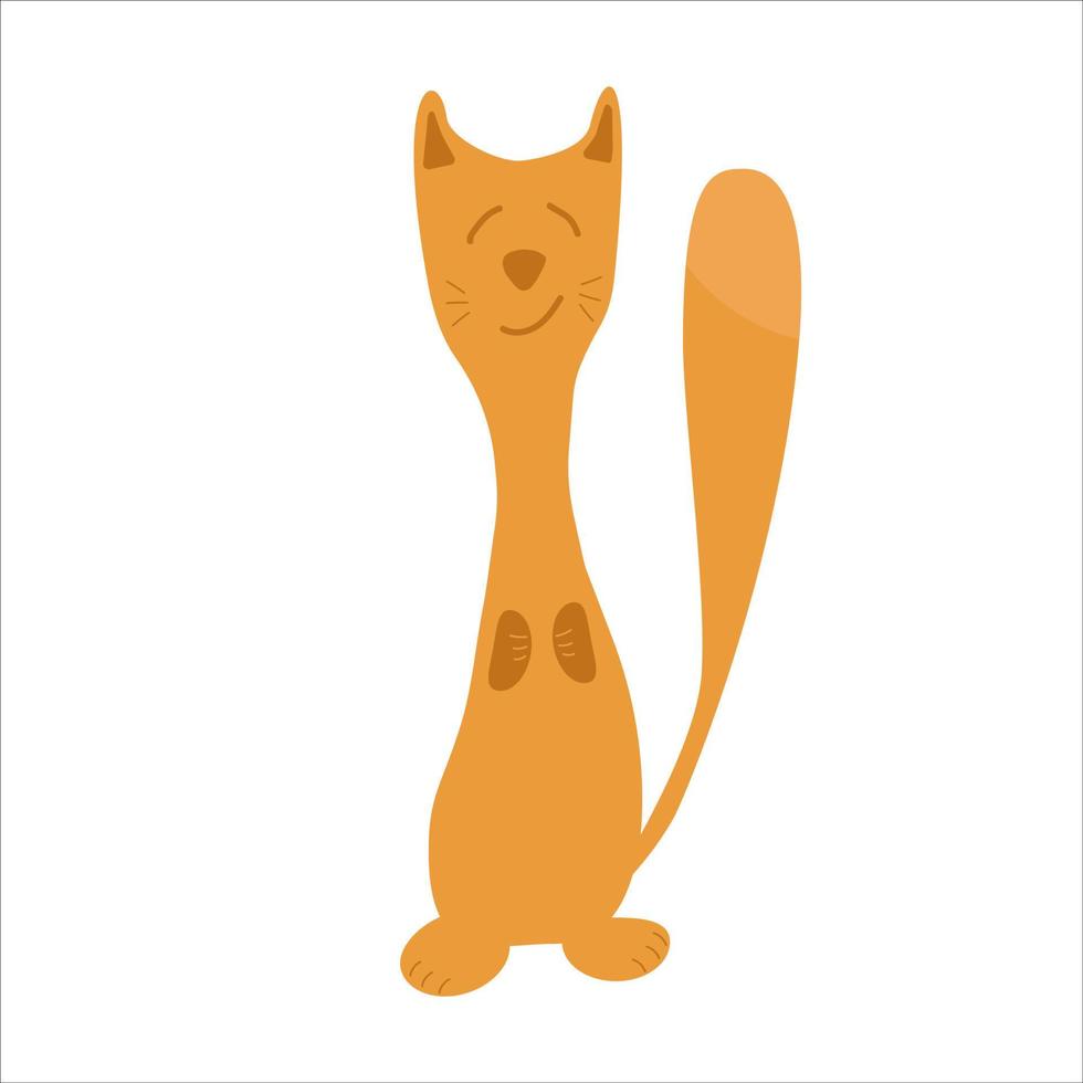 lindo gato jengibre sonriente vector