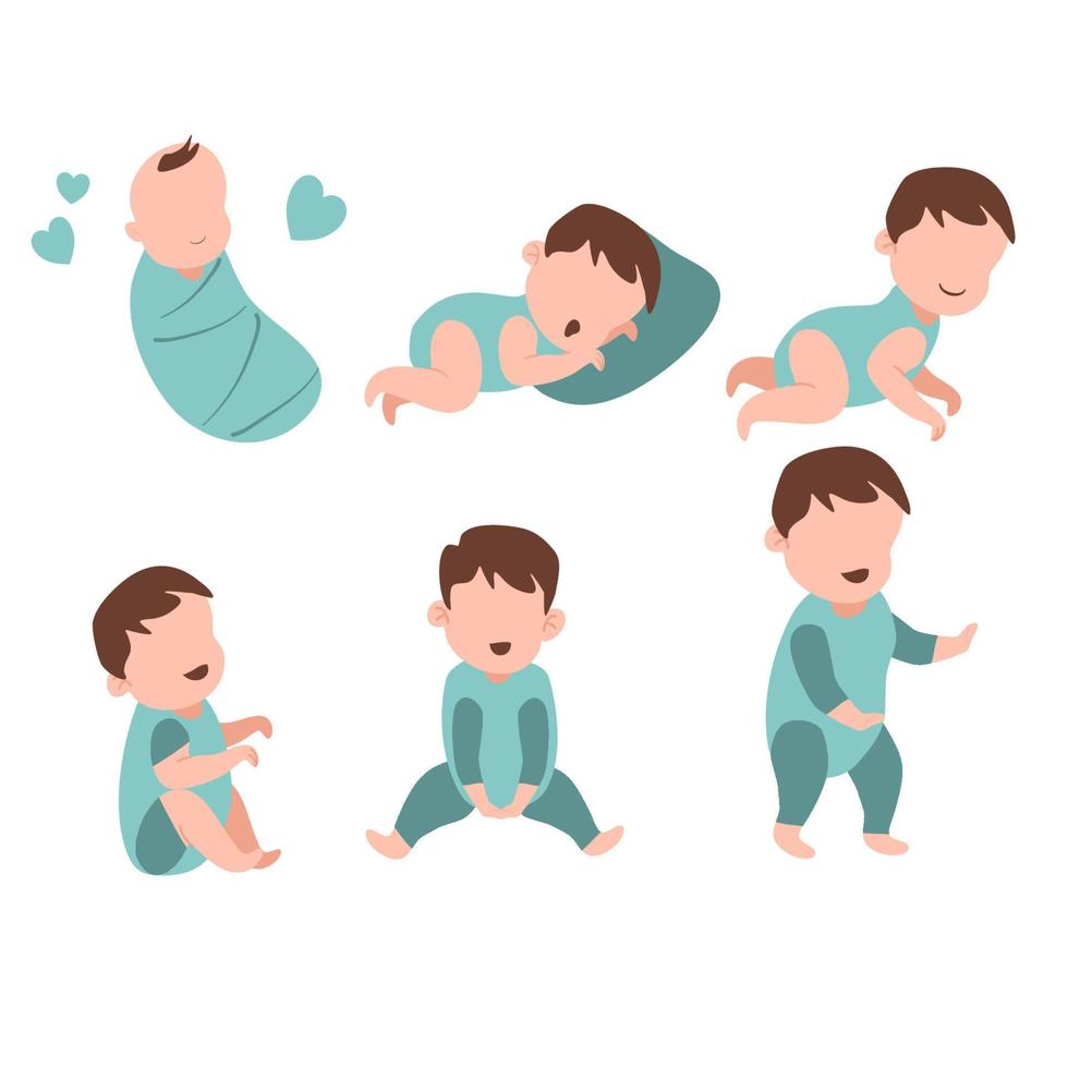 Baby boy milestone vector