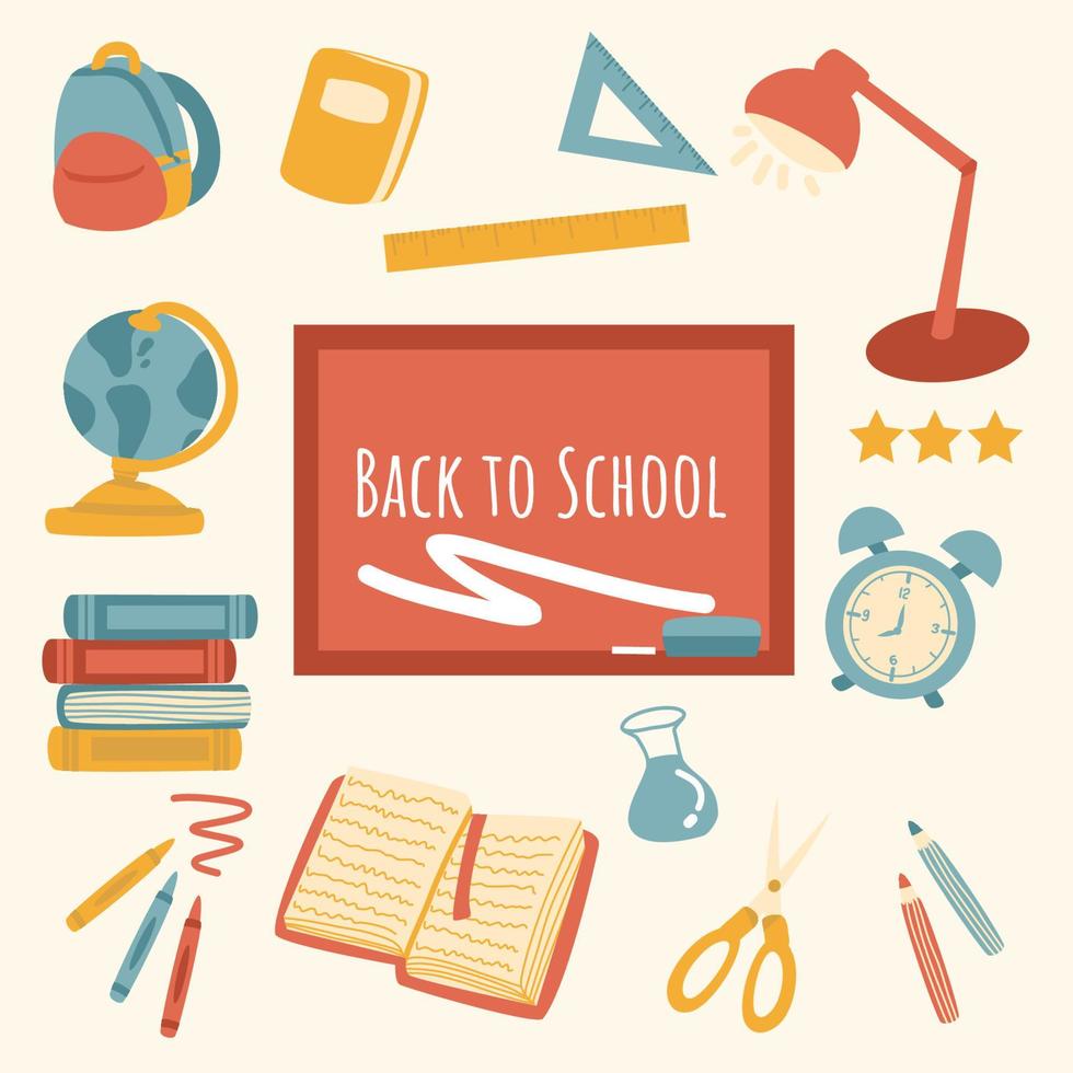 Back to school doodle set collection vector