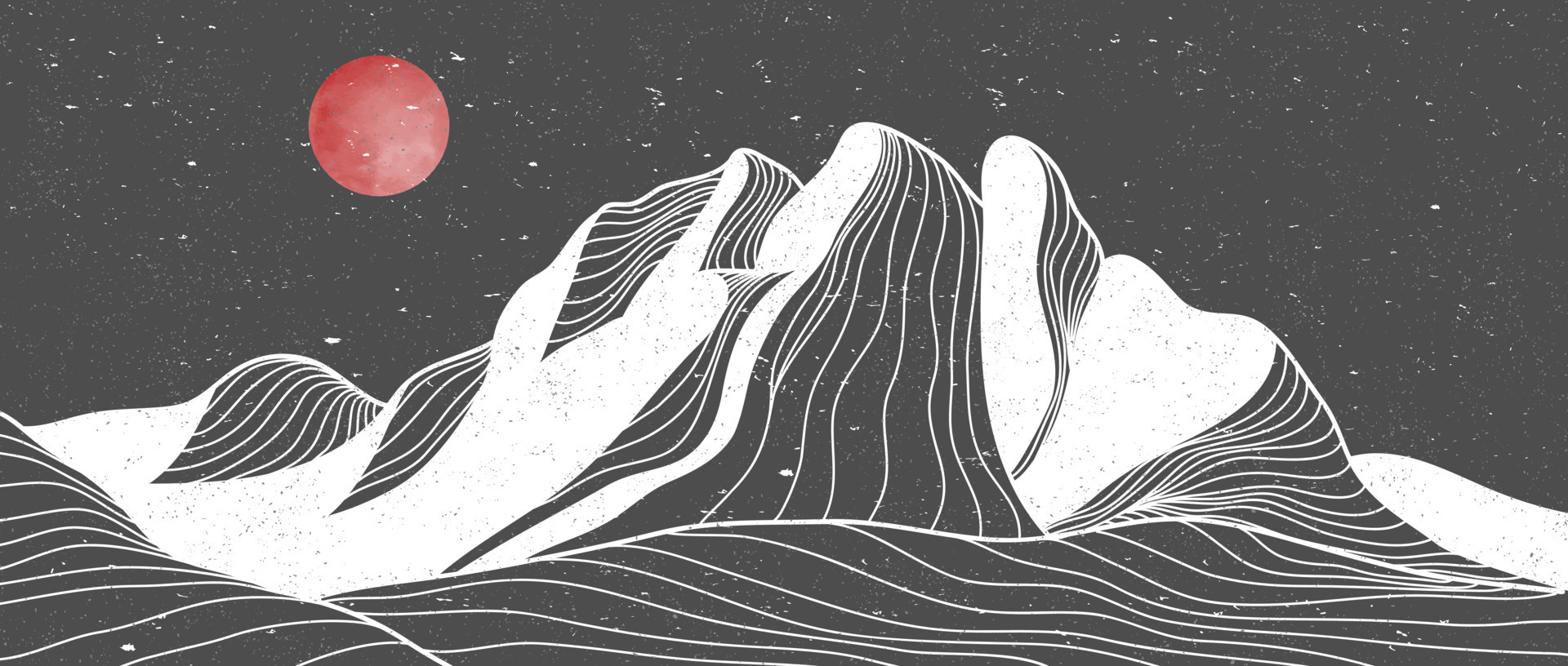 Mountain line art print. wallpaper design for cover background