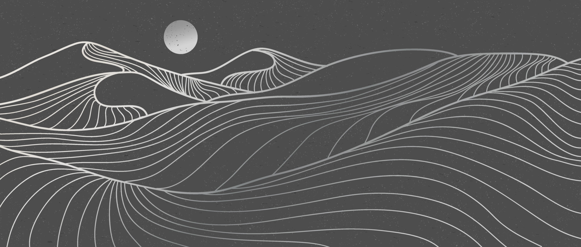 mountain desert line art print. Abstract mountain contemporary