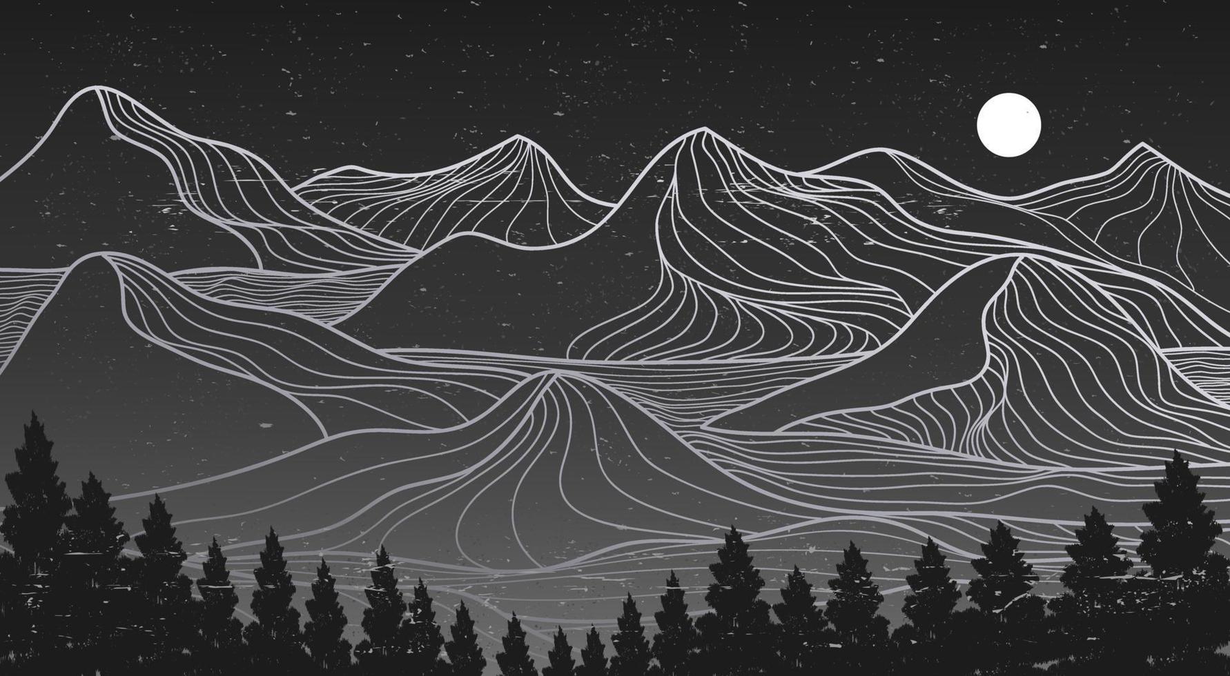 creative minimalist modern line art print. Abstract contemporary aesthetic backgrounds landscapes. with Mountain, desert, sea, skyline, wave. vector illustrations