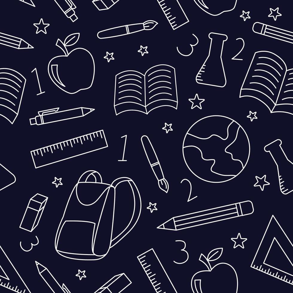 School Supplies Seamless Pattern vector
