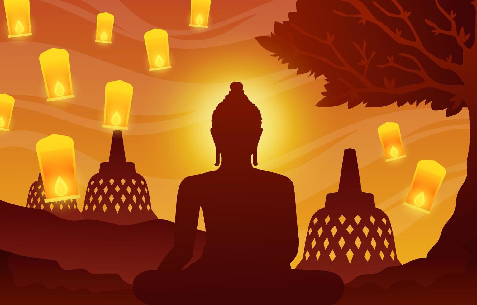 Asahna Bucha Day Background Concept vector