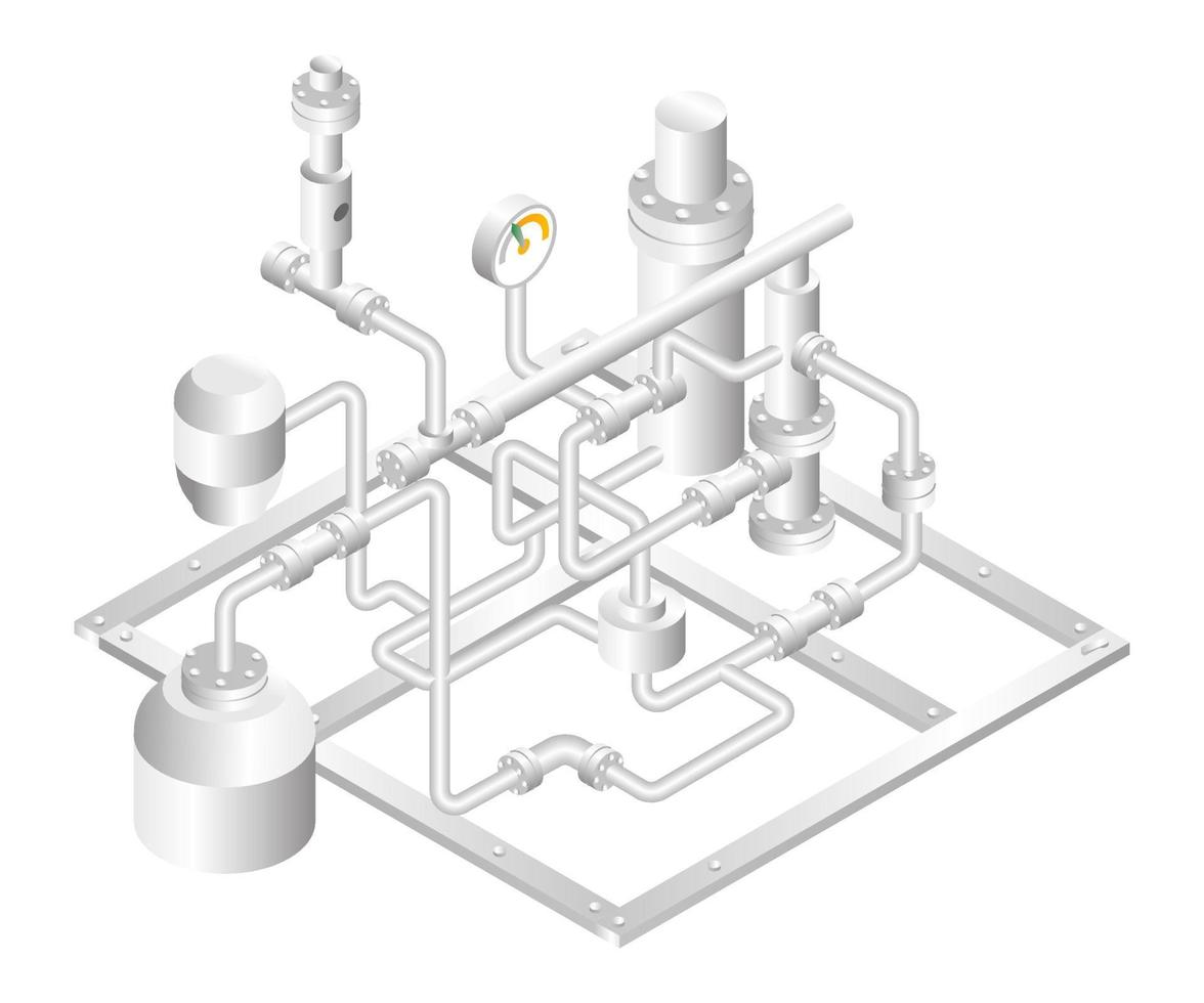 ilustración del concepto de diseño isométrico. canal de la industria del petróleo y el gas vector