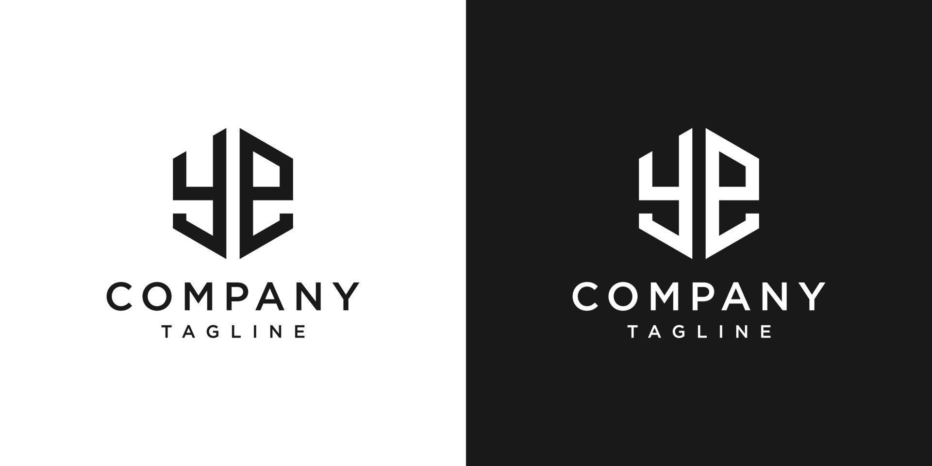 Creative Letter YE Monogram Logo Design Icon Template White and Black Background vector